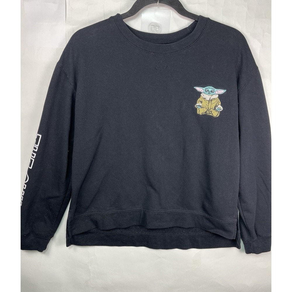 Licensed Star Wars Mandalorian Baby Yoda Grogu Girl's Fleece Cropped Sweatshirt